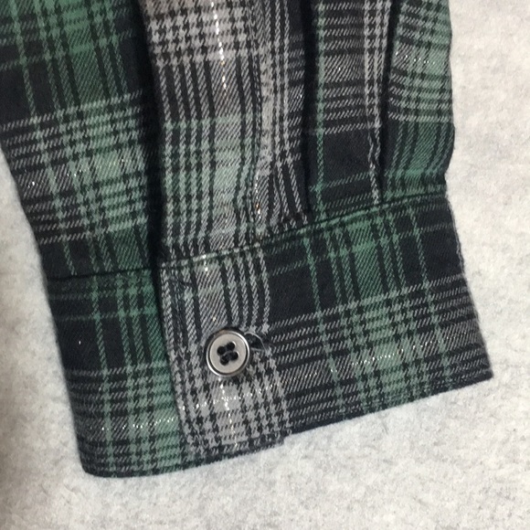 DEMOCRACY Boho Cotton Plaid Front & Sleeves Contrasting Embroidered Velvet Back - Picture 9 of 16